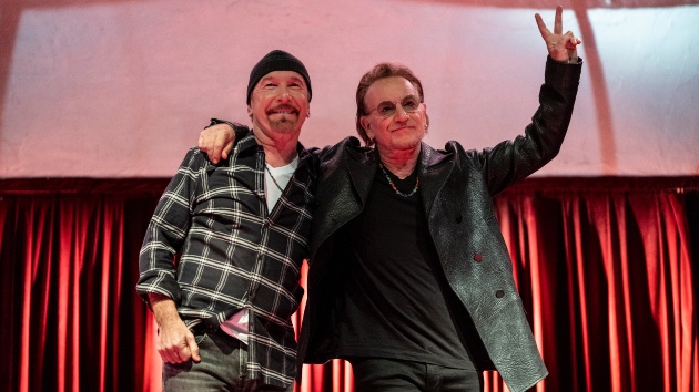 Bono and The Edge accept Woody Guthrie Prize with surprise performance