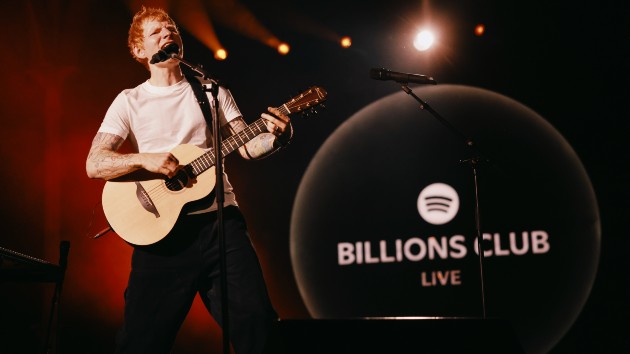 Ed Sheeran celebrates streaming success with Spotify Billions Club Live performance