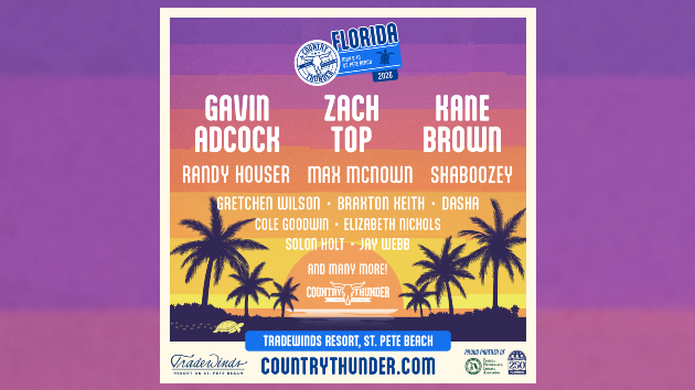 Zach Top, Gavin Adcock & Kane Brown headline first Country Thunder Florida